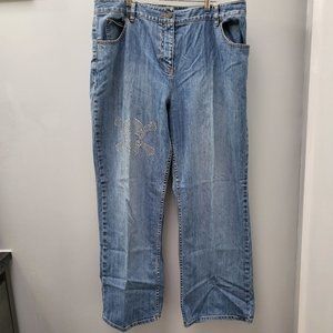 INC CURVY Jeans-rhinestone skull- 16W
